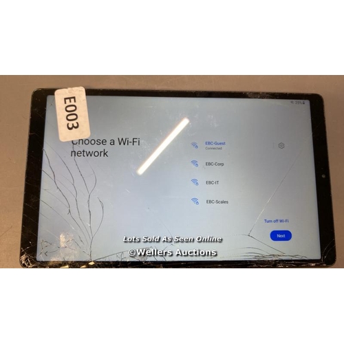 9679 - SAMSUNG GALAXY TAB A7 LITE / SN: R9JR6057ANT / GOOGLE ACCOUNT LOCKED / POWERS UP & RESTORED TO FACTO... 