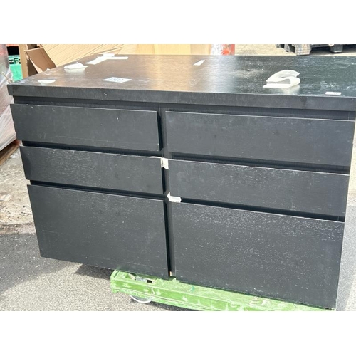 11 - SIX DRAWER BLACK OFFICE DRAWER UNIT, AS FOUND, 110 X 70 X 60CM  / 7630177