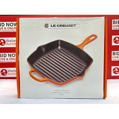 310 - LE CREUSET SIGNATURE SQUARE SKILLET / VOLCANIQUE FLAME / NEW SEE IMAGES / H69