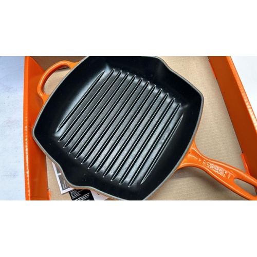 310 - LE CREUSET SIGNATURE SQUARE SKILLET / VOLCANIQUE FLAME / NEW SEE IMAGES / H69