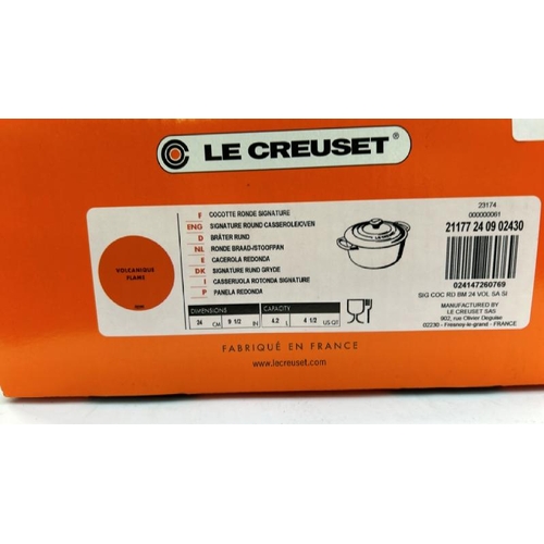 311 - LE CREUSET SIGNATURE ROUND CASSEROLE/OVEN DISH / VOLCANIQUE FLAME / NEW SEE IMAGES / H69