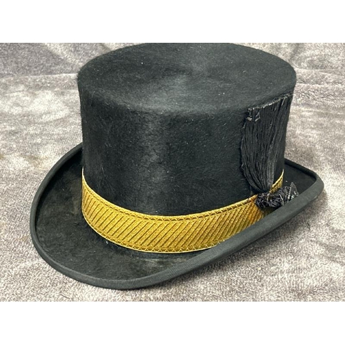 32 - HARRODS FINE FUR FELT TOP HAT, SIZE 7 1/4 L / T7