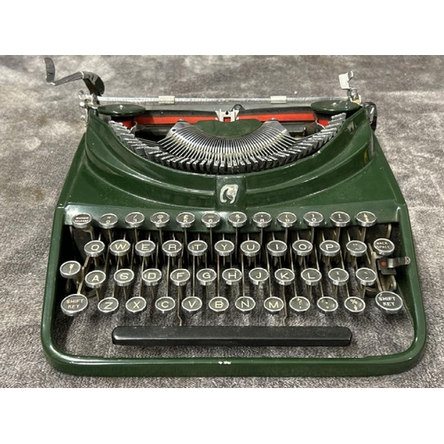 34 - VINTAGE GREEN HARRODS TYPEWRITER / T9