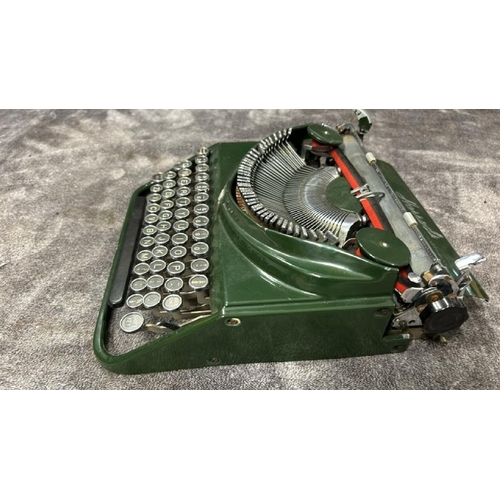 34 - VINTAGE GREEN HARRODS TYPEWRITER / T9