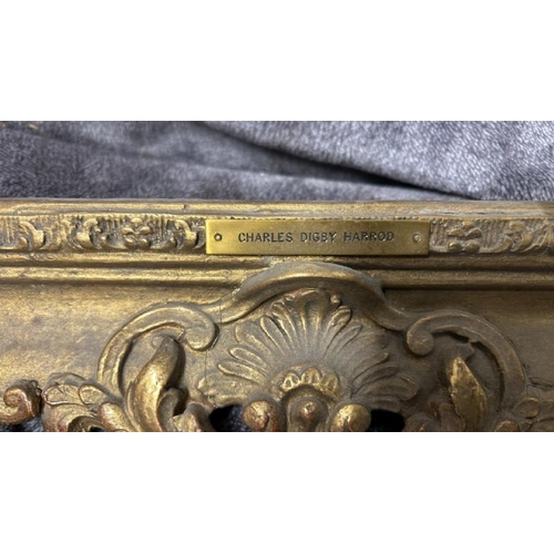 38 - TWO GILT PICTURE FRAMES WITH NAME PLAQUES 