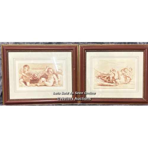 5 - Francesco Bartolozzi, after Guercino, two framed and glazed sepia engravings including 