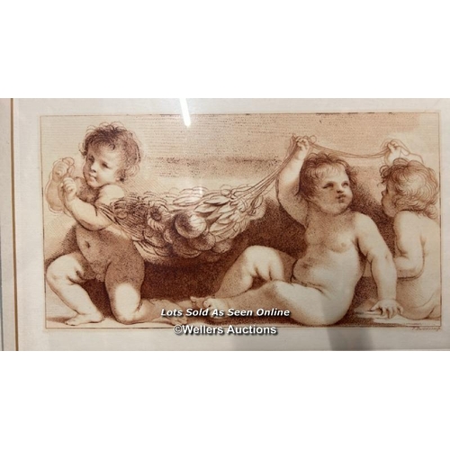 5 - Francesco Bartolozzi, after Guercino, two framed and glazed sepia engravings including 