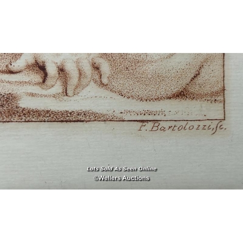 5 - Francesco Bartolozzi, after Guercino, two framed and glazed sepia engravings including 