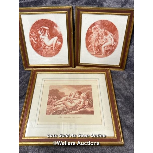 6 - Francesco Bartolozzi ( 1725 - 1815) two small oval sepia engravings 26.5 x 31.5cm including frame an... 