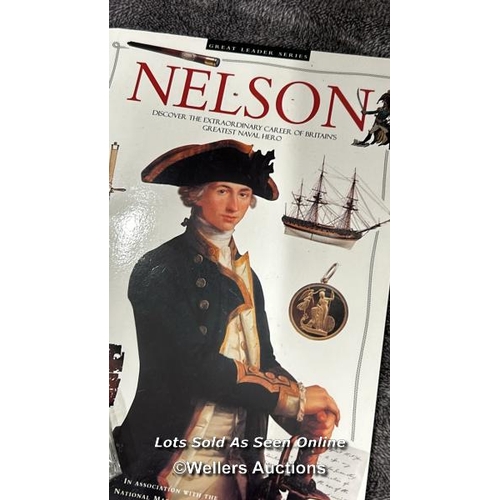 47 - Part of a vintage Luminex scope, Planiscope, book about Nelson, book about coins and medals and old ... 