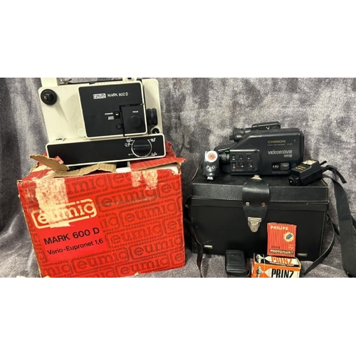 49 - Vintage Eumig cine projector model 600D and Chinon video camera, both untested / AN7