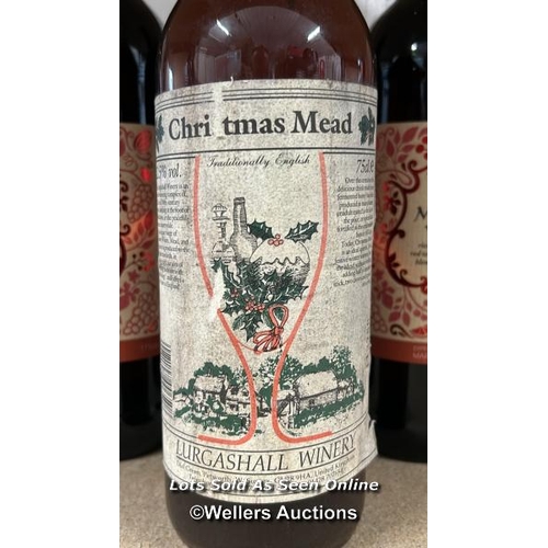 55 - A bottle of Lurgashall Winery Christmas mead, 75cl, 12.5% vol and four bottles of M&S mulled wine, 7... 