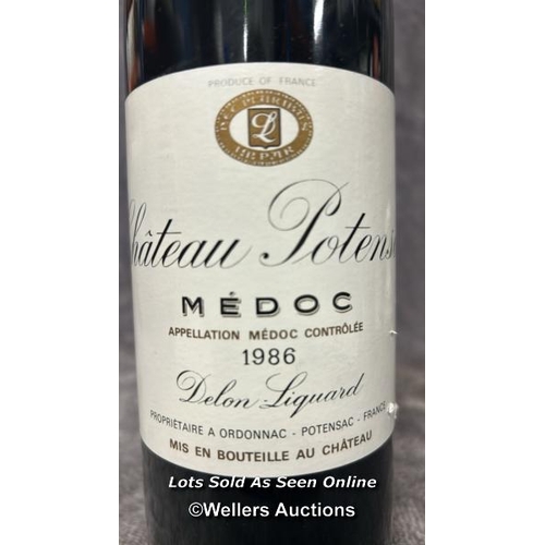 56 - A bottle of Chateau Potensac 1986, 75cl, 12.5% vol with a bottle of Gallo Family Northern Sonoma Cab... 