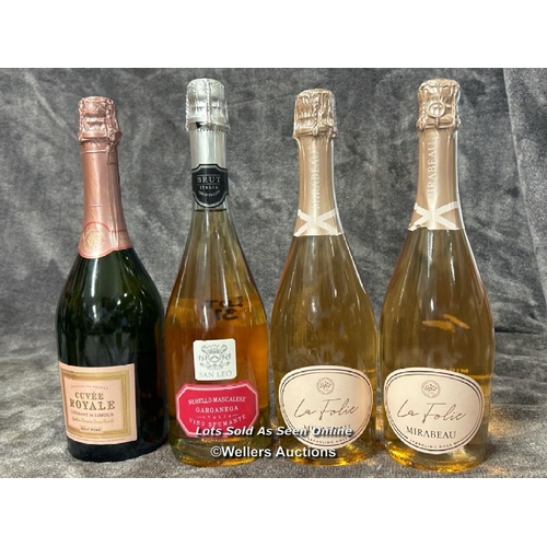 59 - Four bottles of sparkling rose including Cuvee Royale, 750ml, 12% vol, San Leo, 75cl, 11% vol and 2x... 