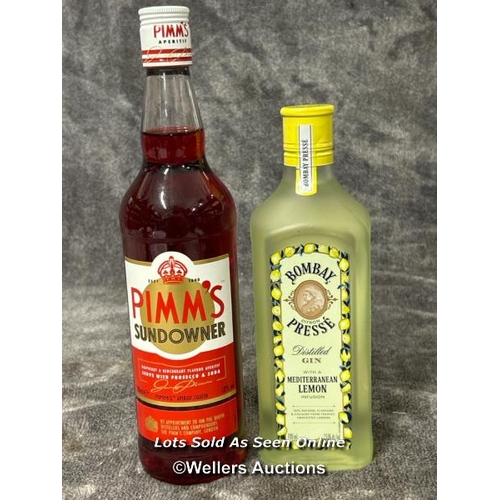 63 - Bombay Citron Presse Lemon Gin, 700ml, 37.5% vol and Pimm's Sundowner, 700ml, 18% vol / AN9