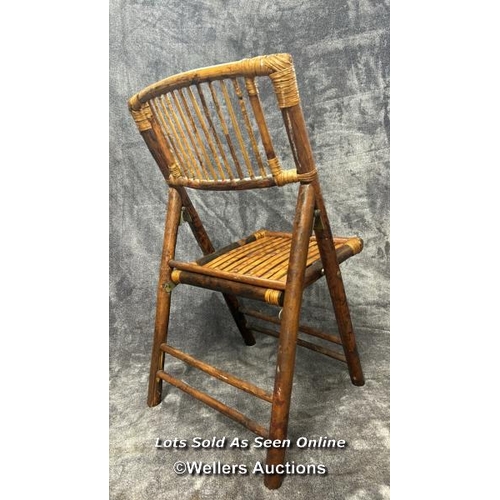 70 - A small vintage bamboo child's folding chair, 64cm high / AN9