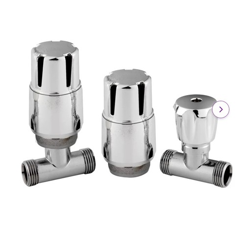 2852 - HUDSON REED STRAIGHT 3 PIECE RADIATOR VALVES SET  / RRP: £26.98 / C2