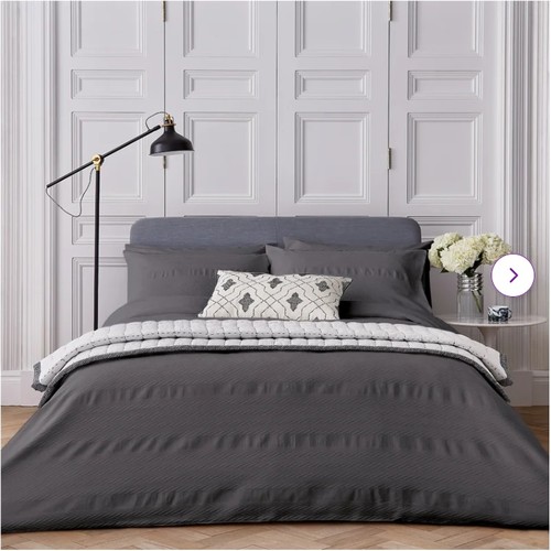 2856 - BEDECK OF BELFAST KENZA 263 THREAD COUNT DUVET COVER / COLOUR: CARBON, SIZE: DOUBLE / RRP: 45.99 / C... 