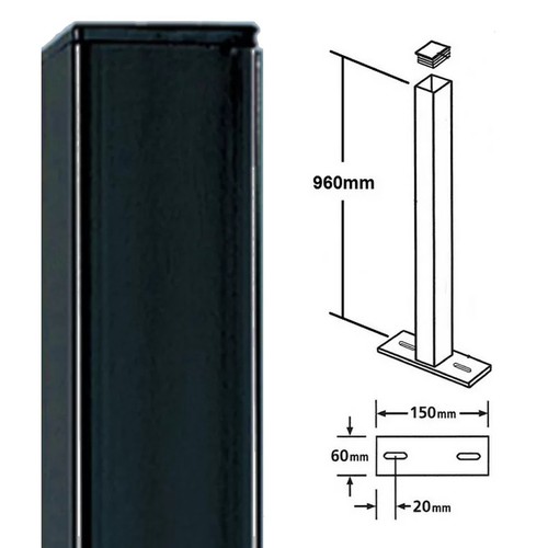 2876 - ROSALIND WHEELER 5CM W LEPINE METAL LINE POST / SIZE: 5CM SQ X 96CM H FLAT TOP / RRP: 32.99 / C10