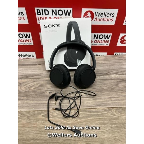 3503 - SONY WHCH720NB NOISE CANCELLING OVEREAR HEADPHONES / POWERS UP & CONNECTS VIA BLUETOOTH WITH SOUND /... 