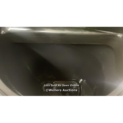 2995 - EKO STAINLESS STEEL SEMI-ROUND MOTION SENSOR BIN - 47L / SIGNS OF USE / DAMAGED LID / P8