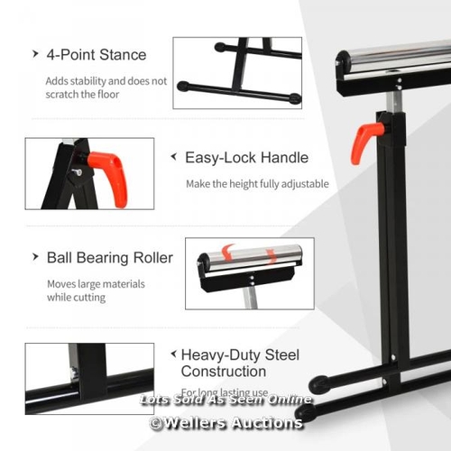 2930 - FOLDING ROLLER STAND, MATERIAL SUPPORT PEDESTAL WITH BALL BEARING ROLLER HEIGHT ADJUSTABLE PORTABLE,... 