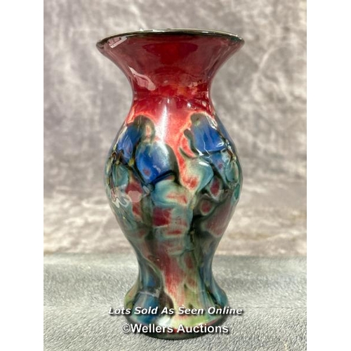 71 - A small glazed vase in the style of Moorcroft, 18.5cm high / AN11