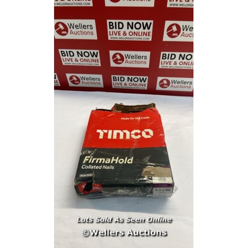 2006 - TIMCO FIRMAHOLD COLLATED CLIPPED HEAD NAILS - SHANK 3.1-90MM - SILVER - BOX OF 2200 / G33