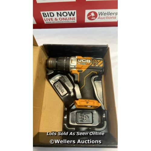 2011 - JCB 18V CORDLESS DRILL DRIVER, BARE UNIT, VARIABLE SPEED & 16+1 POSITION TORQUE, LED LIGHT, 13MM KEY... 