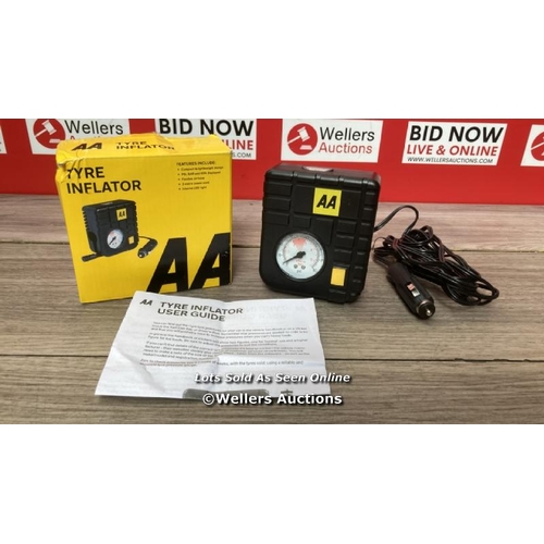 2024 - AA CAR ESSENTIALS 12V COMPACT TYRE INFLATOR AA5007 � FOR CARS VANS MOTORBIKES VEHICLES INFLATABLES ... 