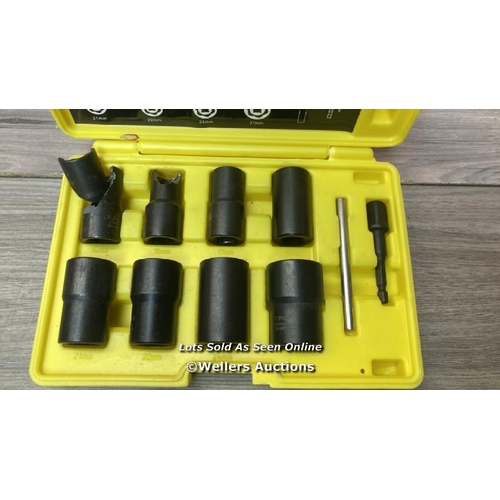 2050 - 9PCS BOLT NUT EXTRACTOR SET, LUG NUT REMOVER SOCKET TOOL, 1/2