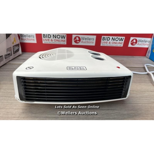 2128 - BLACK+DECKER BXSH37006GB FAN HEATER WITH CLIMATE CONTROL, 3KW, WHITE / NO POWER, DAMAGED / G63