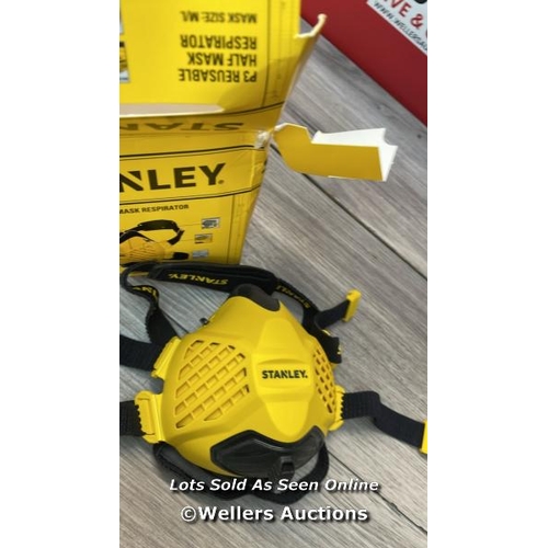 2129 - STANLEY P3 DUST MASK, REUSABLE RESPIRATOR MASK WITH FACE-FIT-CHECK TECHNOLOGY & MAXIMUM 99.99% P3 FI... 