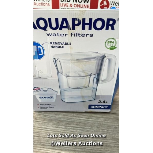 2133 - AQUAPHOR WATER FILTER JUG COMPACT GREY, SPACE-SAVING, LIGHTWEIGHT FRIDGE DOOR FIT 2.4L CAPACITY 1 X ... 