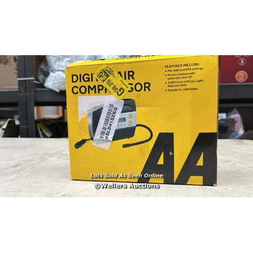 2171 - AA 12V DIGITAL TYRE INFLATOR AA5502 � FOR CARS OTHER VEHICLES INFLATABLES BICYCLES - SHOWS PSI BAR ... 