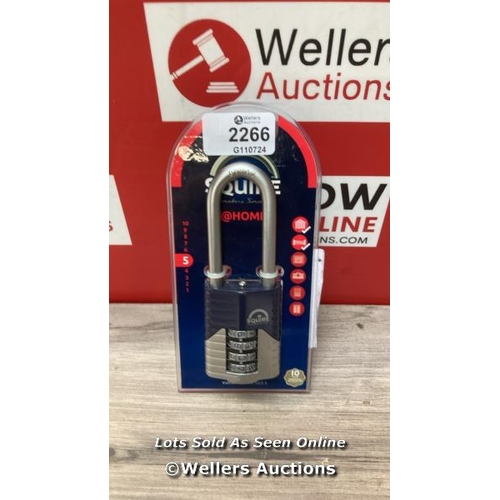 2266 - SQUIRE HEAVY DUTY PADLOCK (VULCAN COMBI 50/2.5) - TOUGHEST LONG SHACKLE - 4 WHEEL VULCAN PADLOCK - S... 