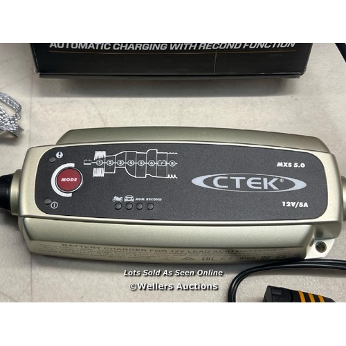 2280 - CTEK MXS 5.0 BATTERY CHARGER WITH AUTOMATIC TEMPERATURE COMPENSATION, BLACK / MINIMAL SIGNS OF USE /... 