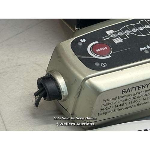 2281 - CTEK MXS 5.0 BATTERY CHARGER WITH AUTOMATIC TEMPERATURE COMPENSATION, BLACK / SIGNS OF USE / DAMAGED... 