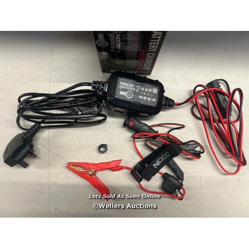 2290 - NOCO GENIUS2UK, 2A CAR BATTERY CHARGER, 6V AND 12V PORTABLE SMART CHARGER, BATTERY MAINTAINER, TRICK... 