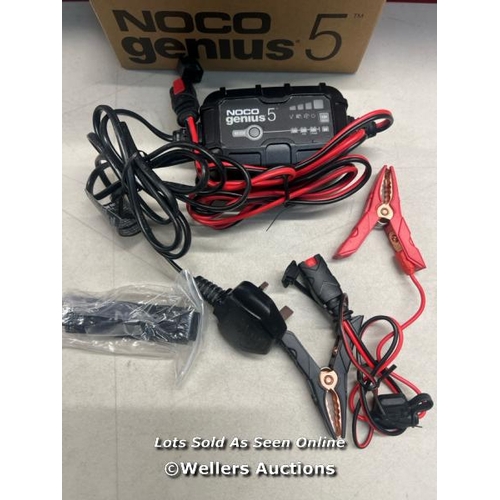 2292 - NOCO GENIUS5UK, 5A CAR BATTERY CHARGER, 6V AND 12V PORTABLE SMART CHARGER, BATTERY MAINTAINER, TRICK... 