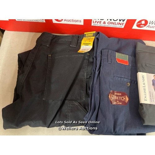 2375 - 4X GENTS NEW TROUSERS INCL. ENGLISH LAUNDRY AND DEWALT / A37