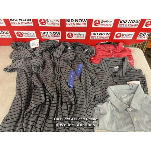 2408 - 9X GENTS NEW PUMA GOLF POLO SHIRTS / 8 X LARGE AND 1 X SMALL / A39