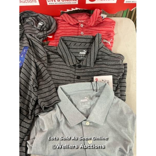 2408 - 9X GENTS NEW PUMA GOLF POLO SHIRTS / 8 X LARGE AND 1 X SMALL / A39