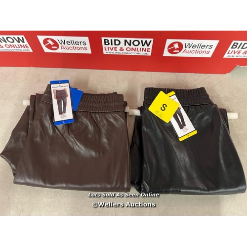 2415 - 40X LADIES NEW HILARY RADLEY FAUX LEATHER PULL ON PANTS / SEE IMAGES FOR SIZE BREAKDOWN / A31