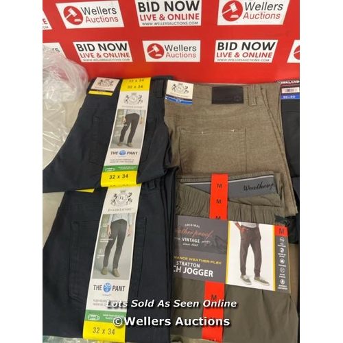 2426 - 8X GENTS NEW JEANS AND TROUSERS INCL. ENGLISH LAUNDRY AND WEATHERPROOF / MIXED SIZES / A44