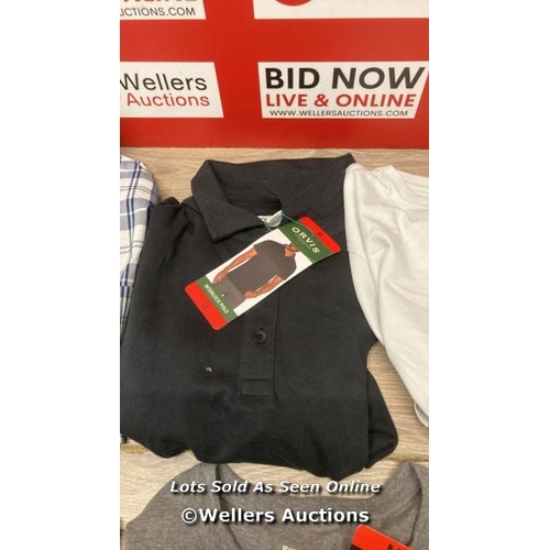 2427 - 8X NEW T-SHIRTS AND SHIRTS INCL. KIRKLAND AND ORVIS / MIXED SIZES / A45