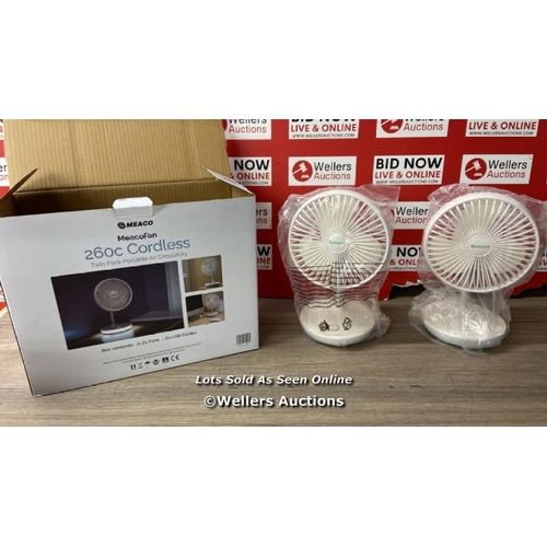 2552 - MEACOFAN 260C RECHARGEABLE PORTABLE FAN TWIN PACK / APPEARS NEW OPEN BOX / F26