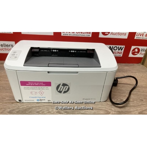 2578 - HP LASERJET MONOCHROME M110WE HP+ ENABLED WIRELESS PRINTER / POWERS UP / MINIMAL SIGNS OF USE / D27