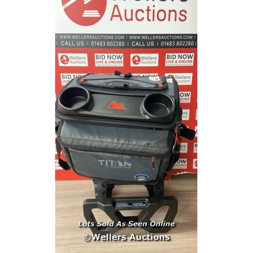 2593 - TITAN 22.5 LITRE 60 CAN COOLER WITH ALL TERRAIN CART / MINIMAL SIGNS OF USE / F33