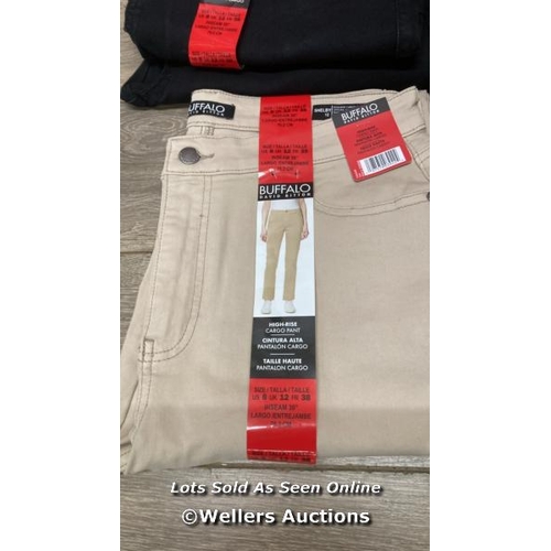 2696 - 10X LADIES NEW BUFFALO SHELBY HI RISE CARGO TROUSERS / 2 X UK 10, 1 X UK 14, 1 X UK8 AND 3 X UK 12 /... 